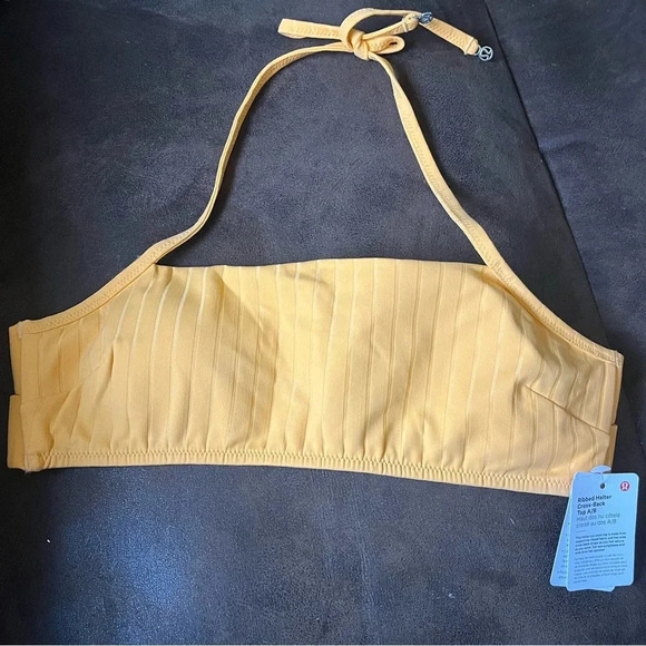 Lululemon NWT Set Ribbed Hi-Waist Skimpy-Fit Swim Bottom & Halter Cross-back Top - Picture 5 of 13